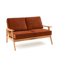 Диван Прямой не раскладной 2-местный из велюра Watford 2 мест. оранжевый LA REDOUTE INTERIEURS  фото, kupilegko.ru